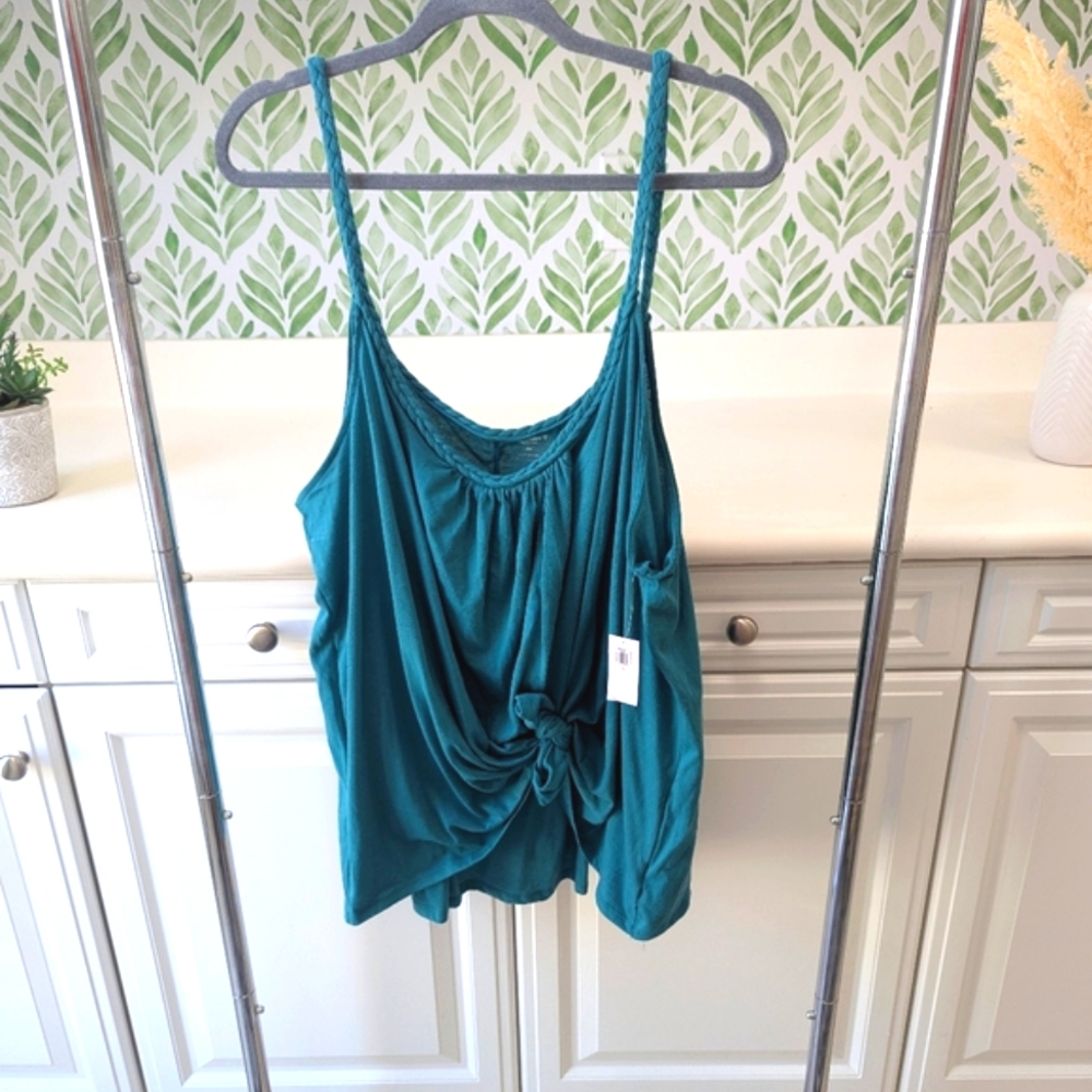 NWT Rope Strap Tank Top Turquoise Old Navy Flowy